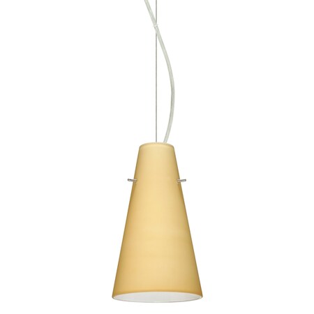 Besa Lighting Cierro Cable Pendant, Vanilla Matte, Satin Nickel Finish, 1x9W LED 1KX-4124VM-LED-SN